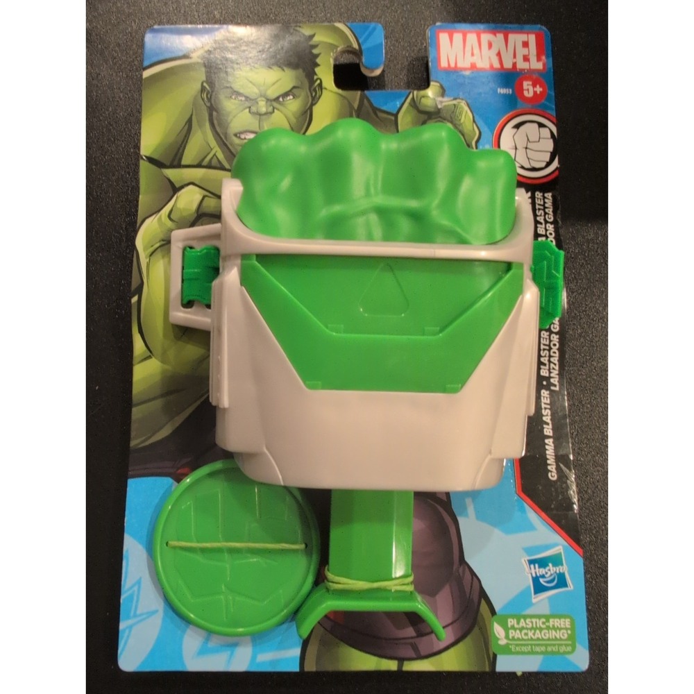 Marvel Hulk Gamma Blaster Set w/ Blaster, Green/White, Age 5+, Plastic-Free